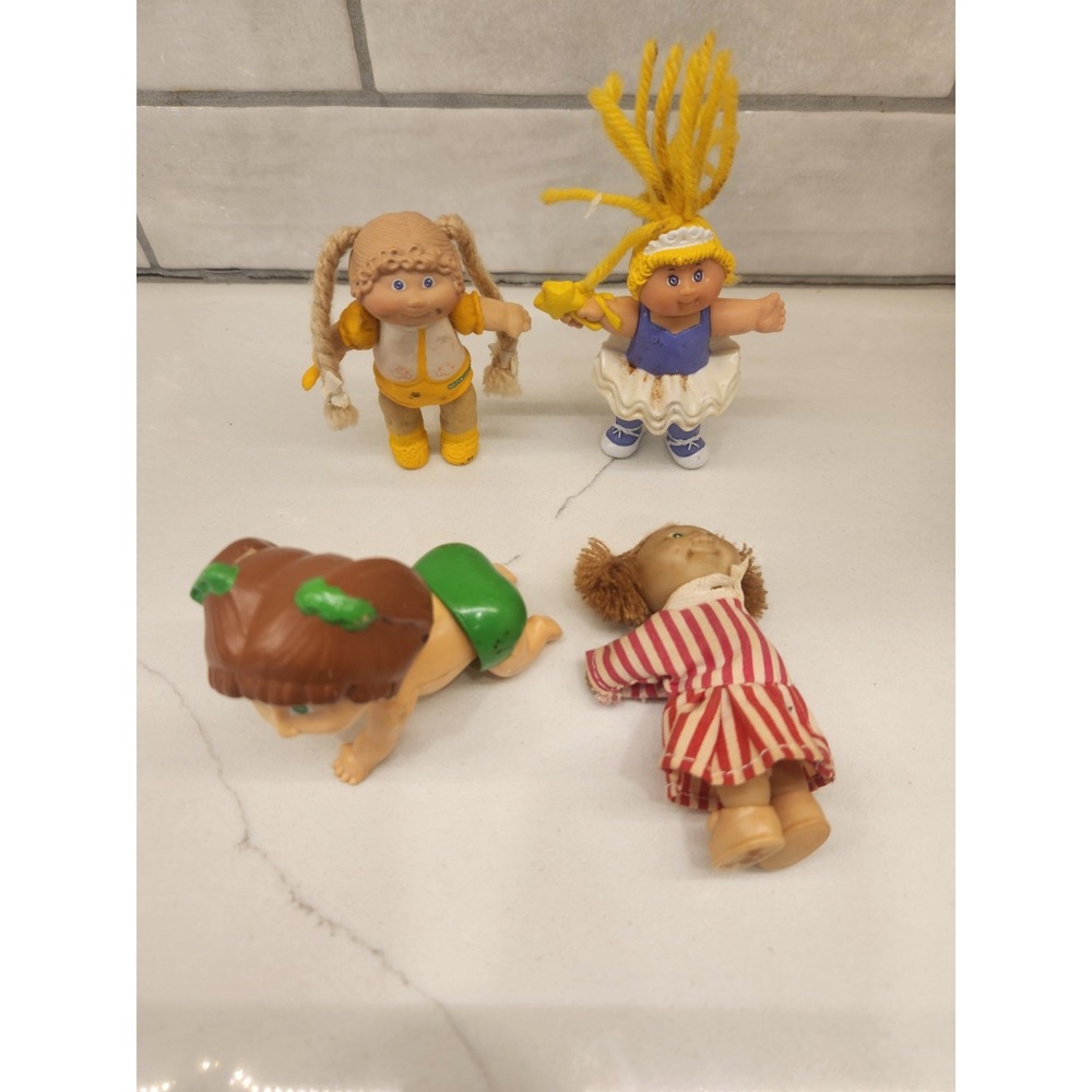 Cabbage Patch Kids Doll 3.5" Baby Mini Figures PVC Figurines‎ Wind Up Lot of 4